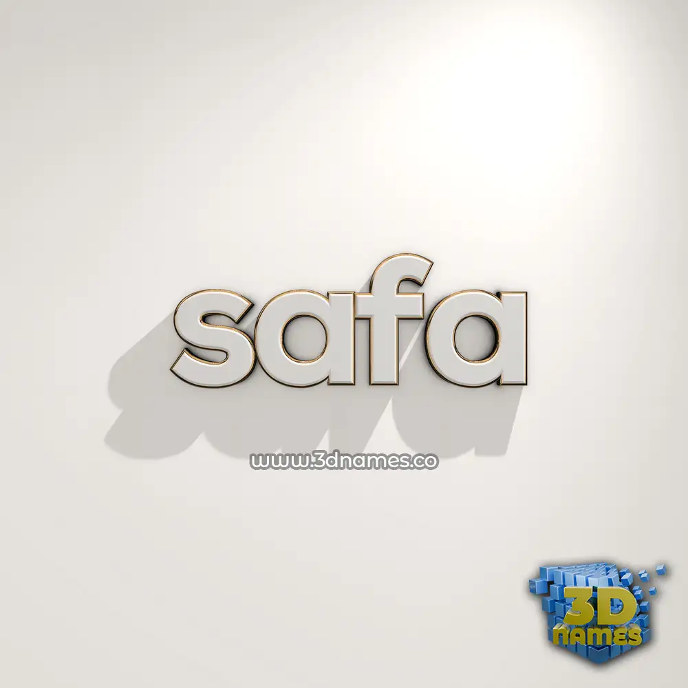 safa in White Logo Warm style - 3D name wallpaper