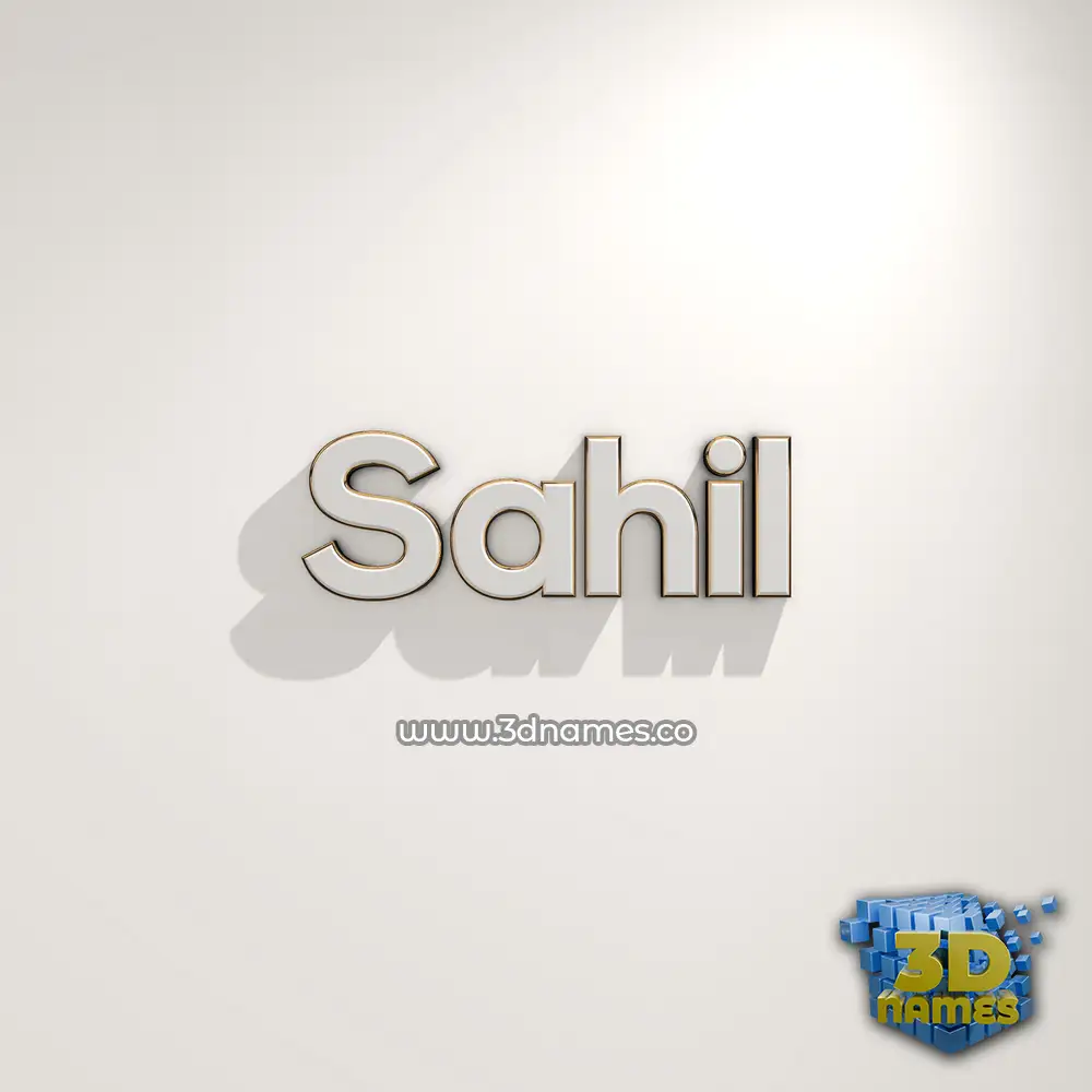 sahil in White Logo Warm style - 3D name wallpaper