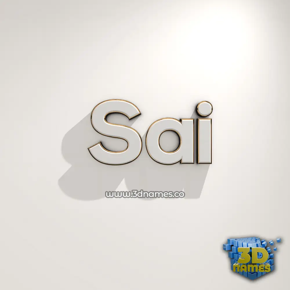sai in White Logo Warm style - 3D name wallpaper