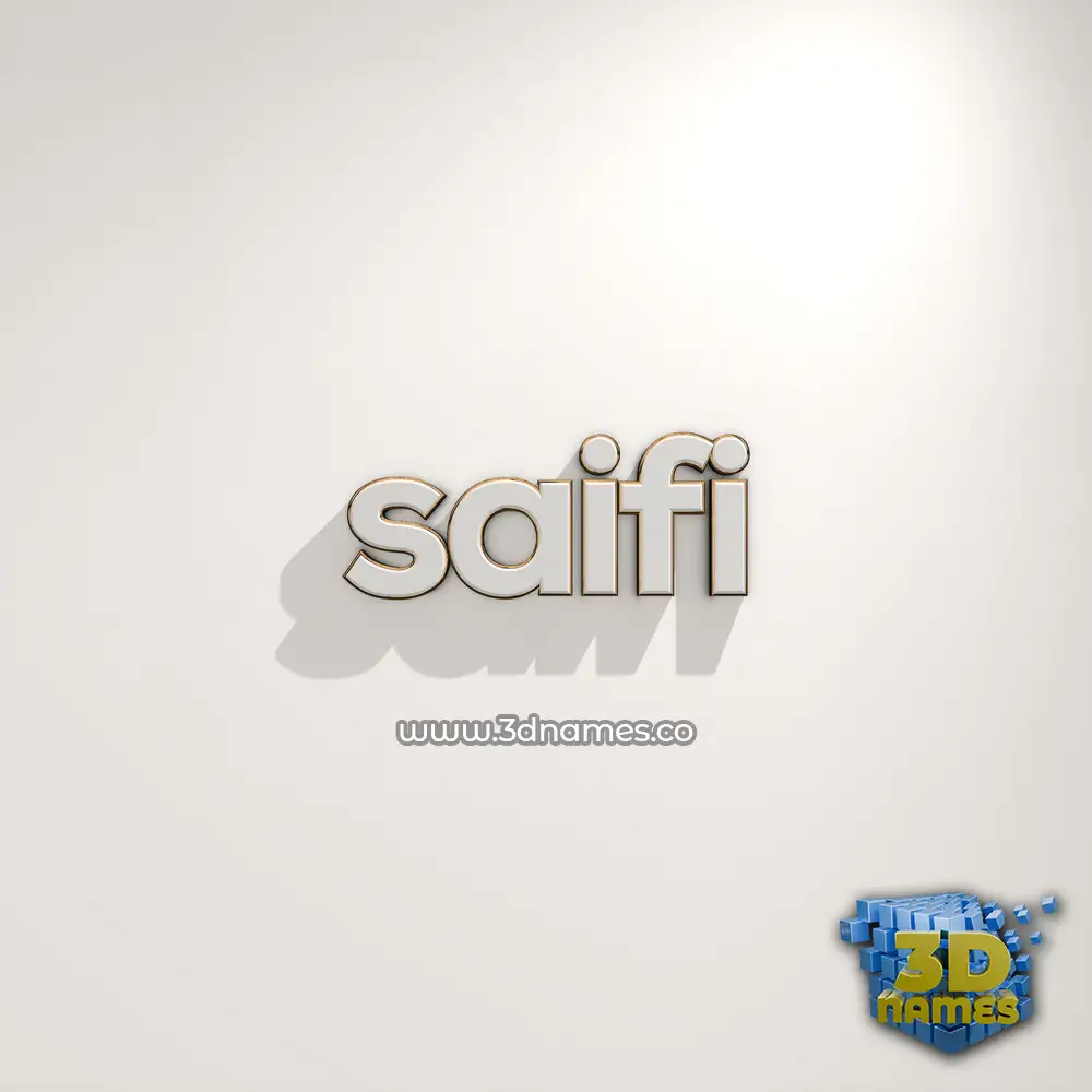 saifi in White Logo Warm style - 3D name wallpaper