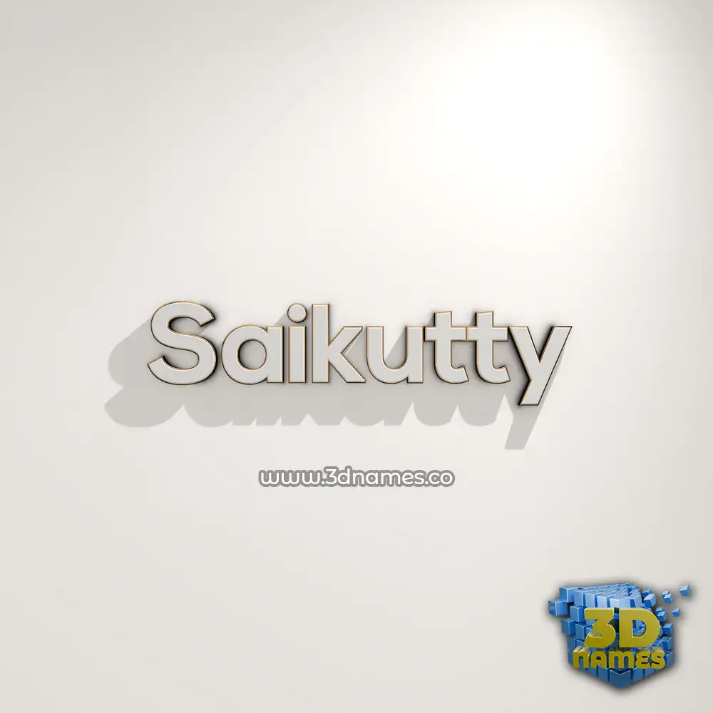 saikutty in White Logo Warm style - 3D name wallpaper