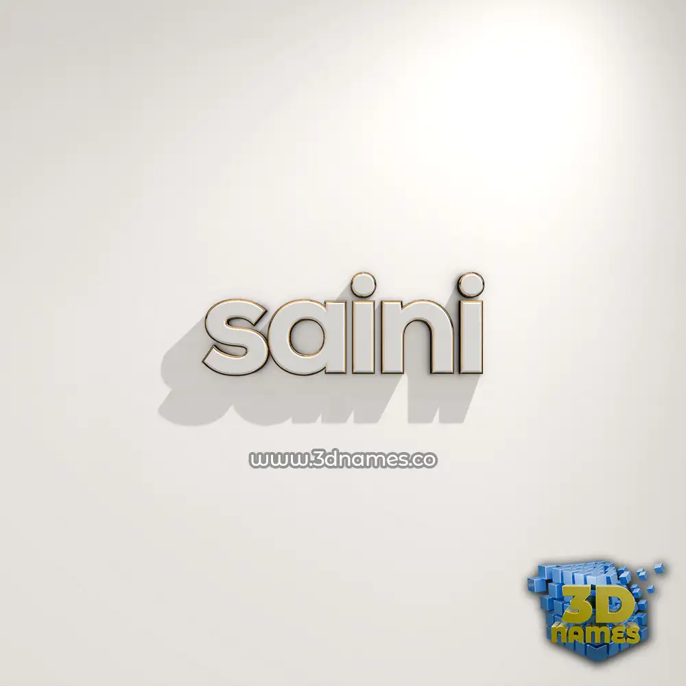 saini in White Logo Warm style - 3D name wallpaper