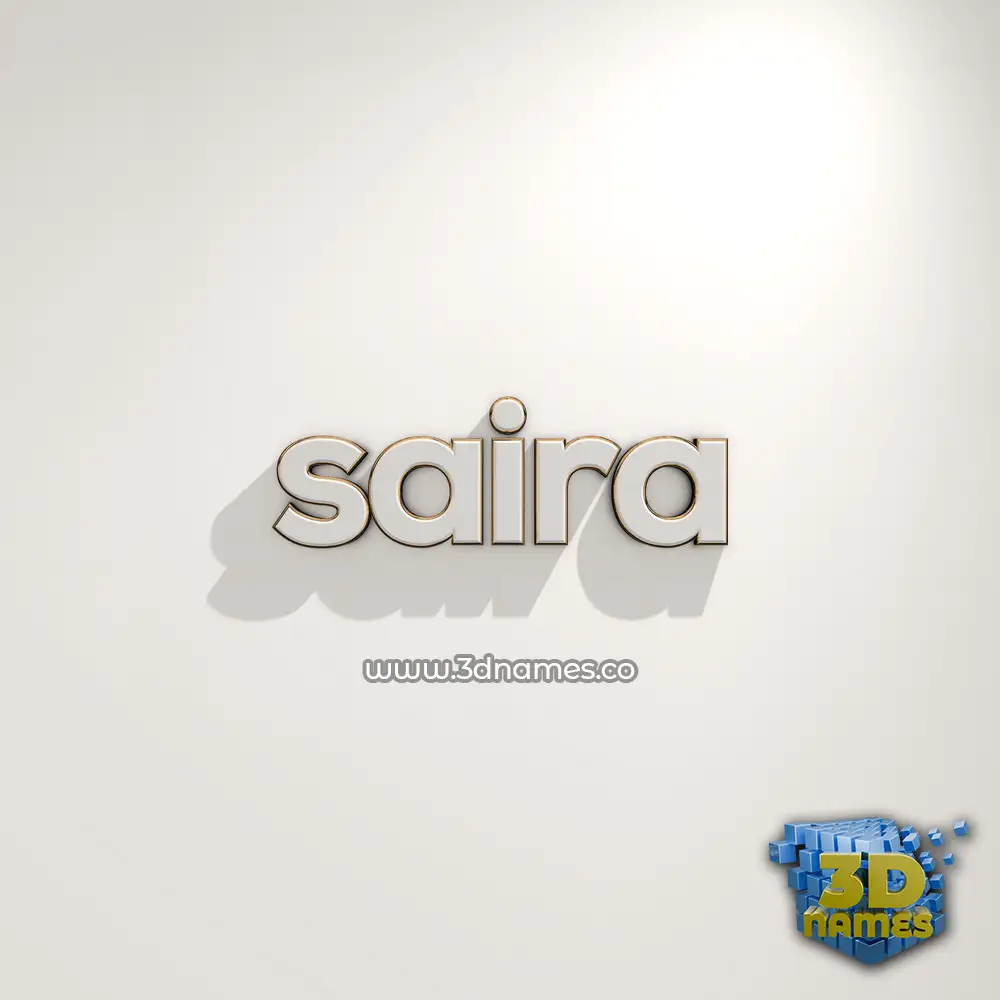 saira in White Logo Warm style - 3D name wallpaper