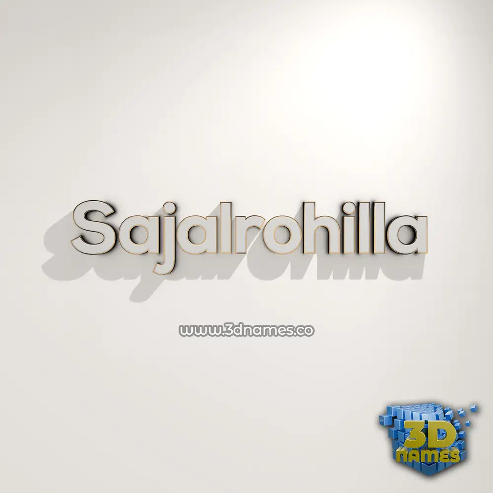 sajalrohilla in White Logo Warm style - 3D name wallpaper
