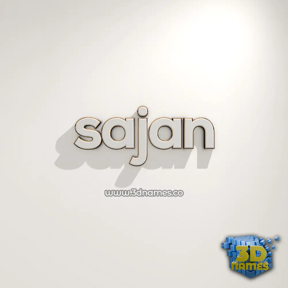 sajan in White Logo Warm style - 3D name wallpaper
