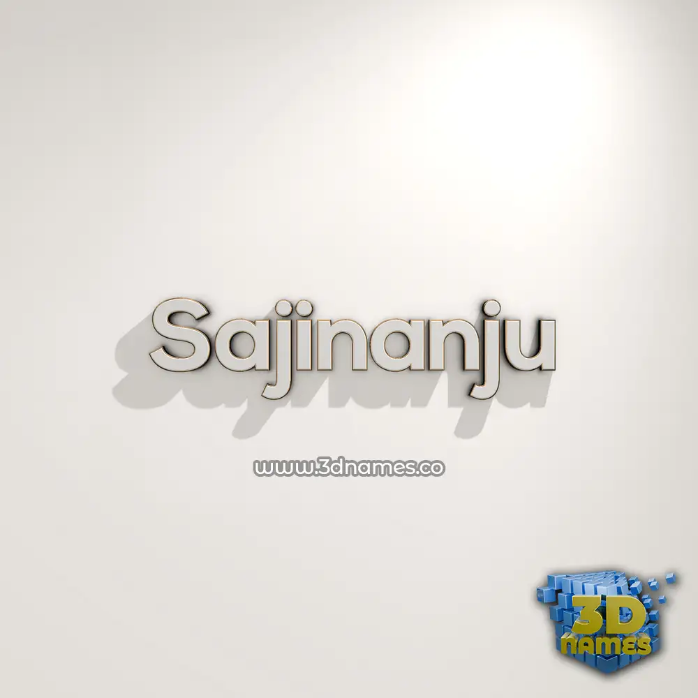 sajinanju in White Logo Warm style - 3D name wallpaper