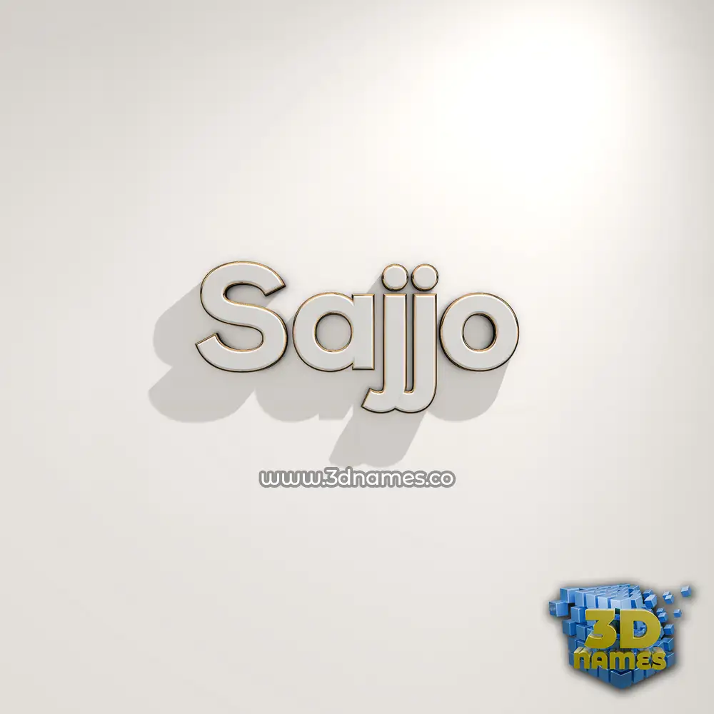 sajjo in White Logo Warm style - 3D name wallpaper