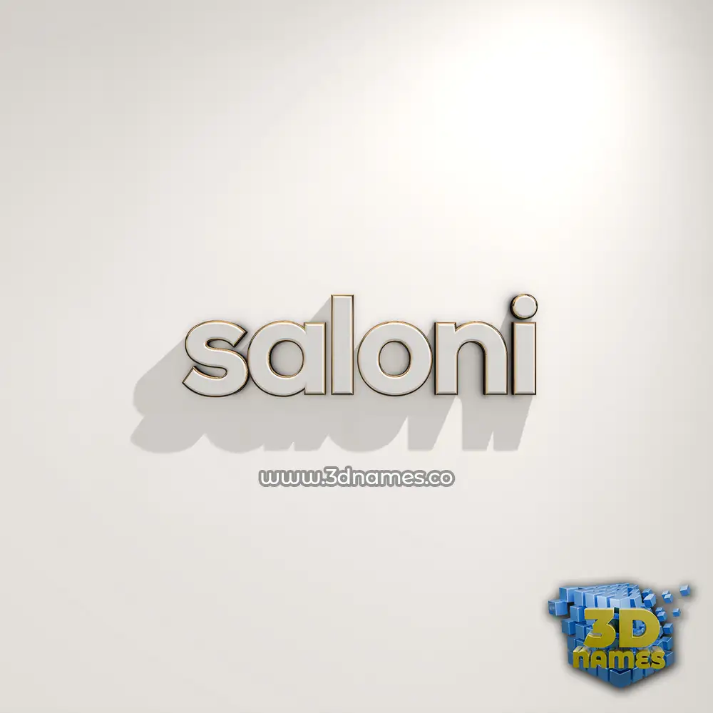saloni in White Logo Warm style - 3D name wallpaper