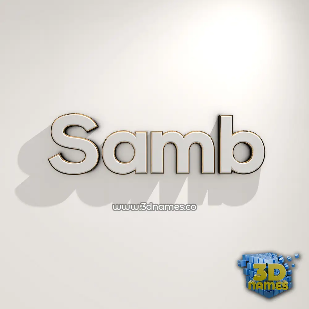 samb in White Logo Warm style - 3D name wallpaper