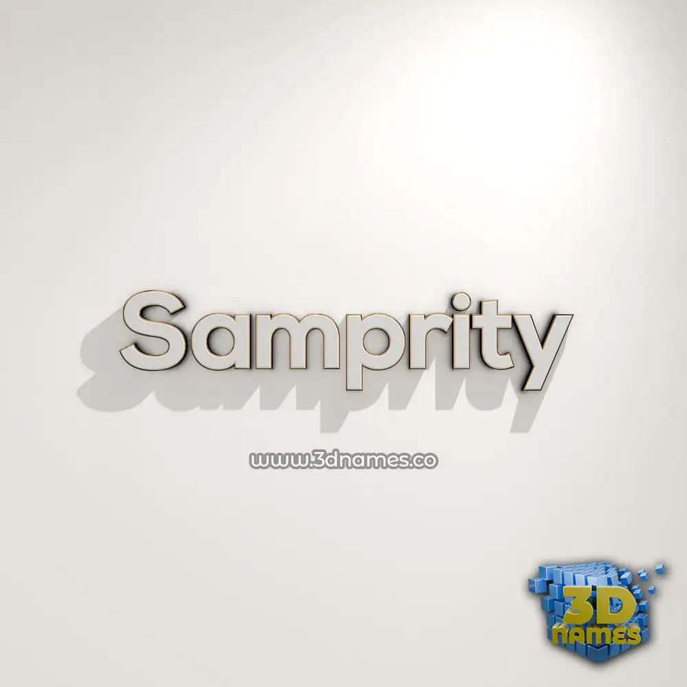 samprity in White Logo Warm style - 3D name wallpaper