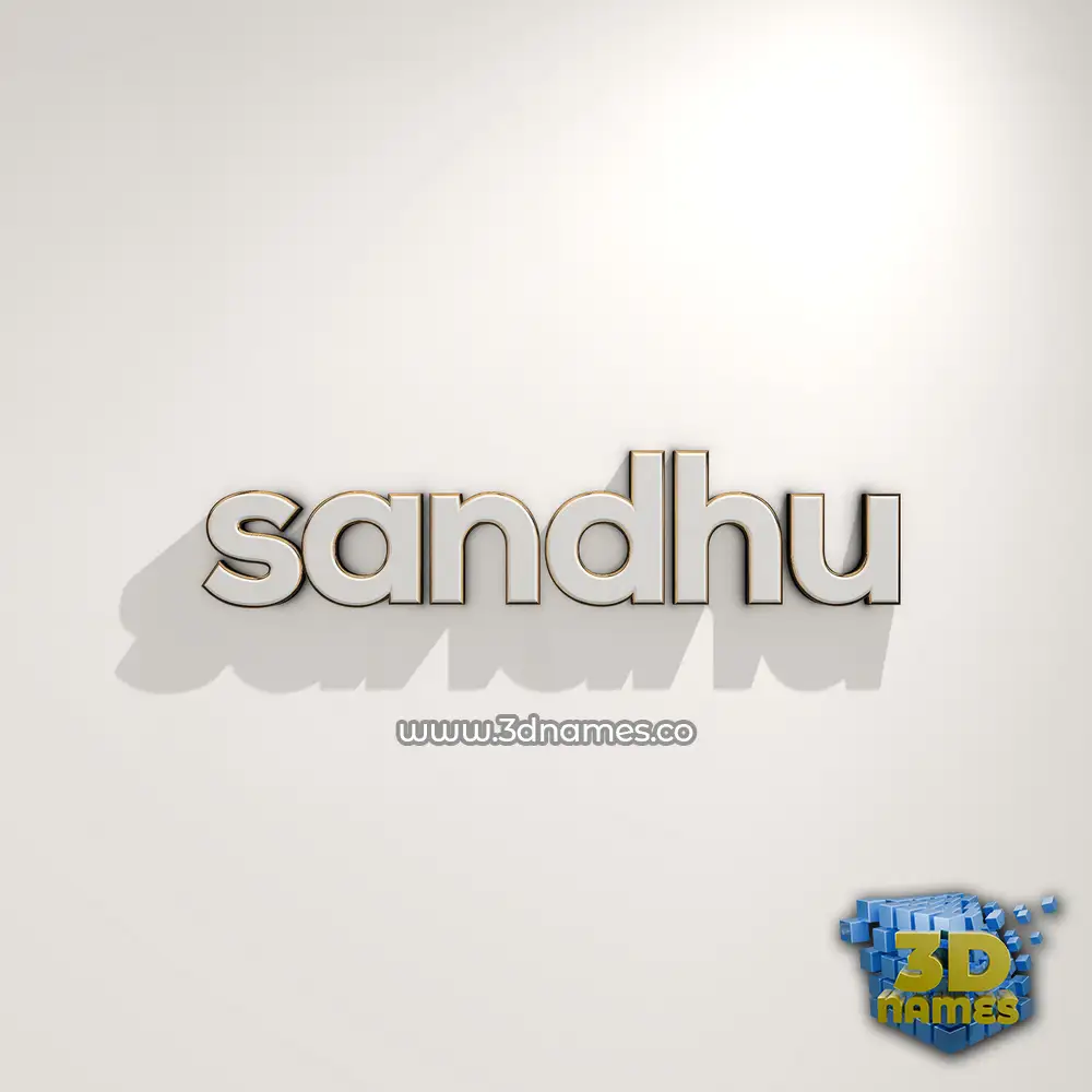 sandhu in White Logo Warm style - 3D name wallpaper