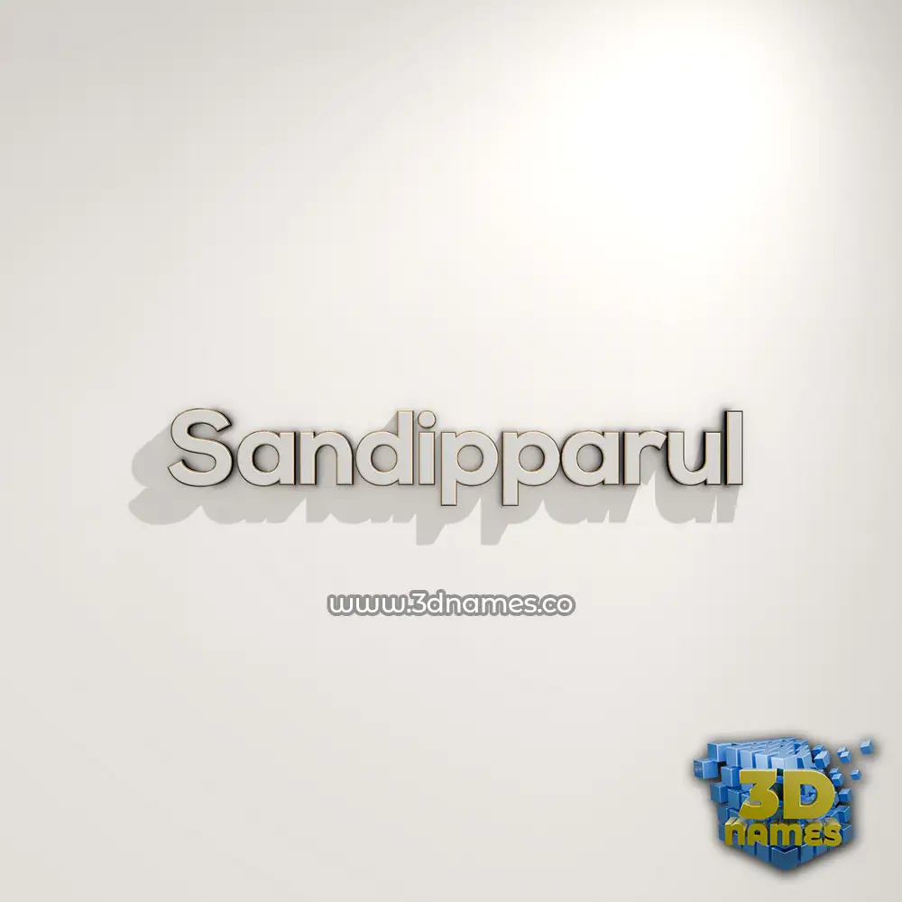 sandipparul in White Logo Warm style - 3D name wallpaper