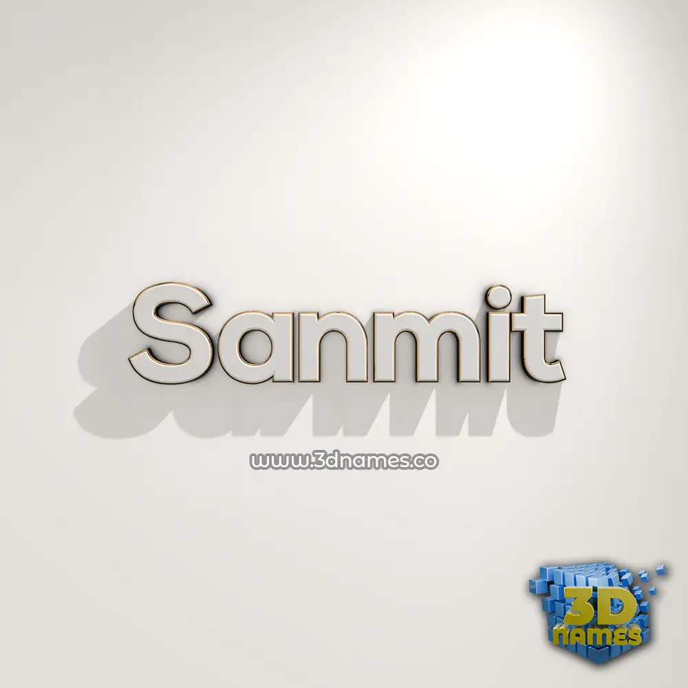 sanmit in White Logo Warm style - 3D name wallpaper