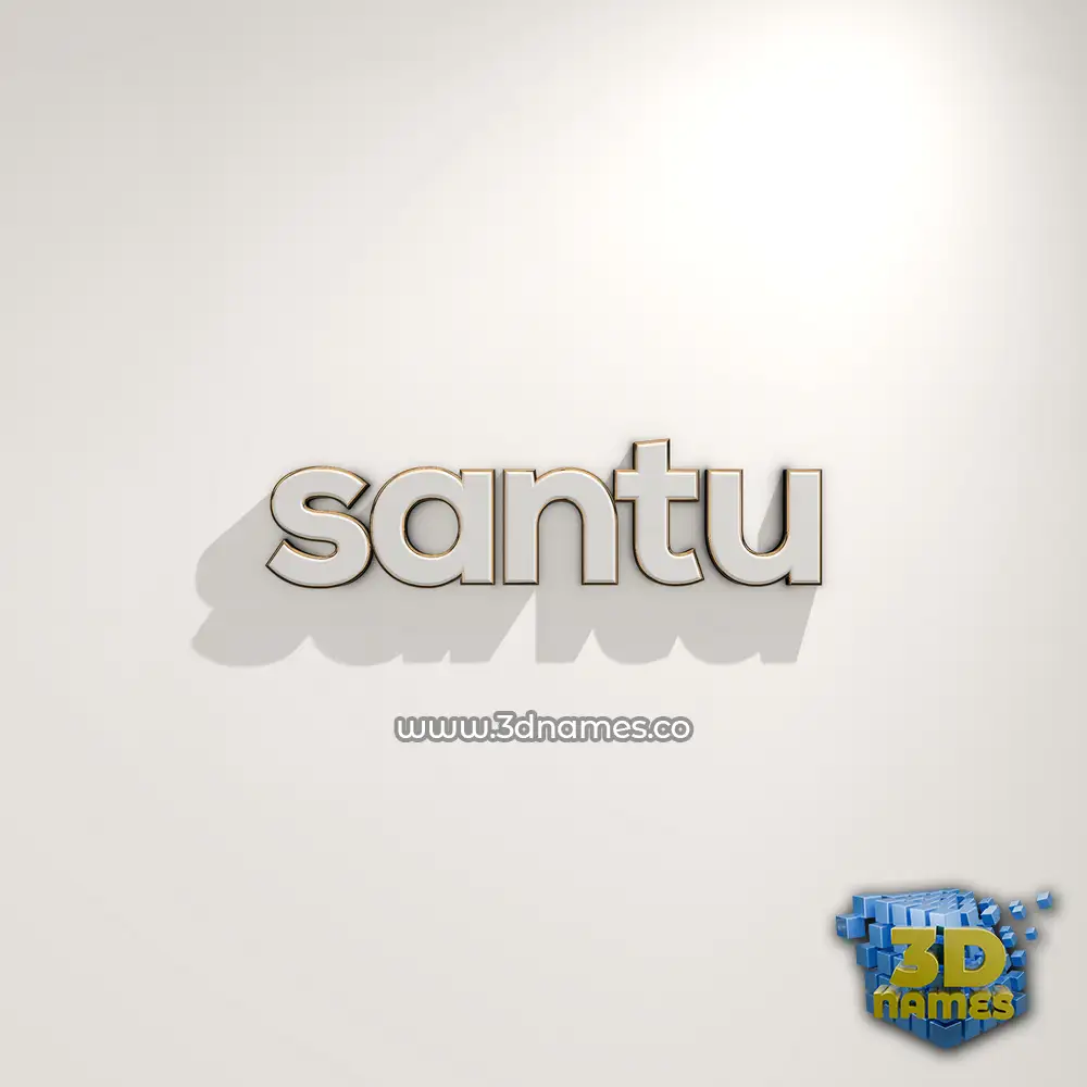 santu in White Logo Warm style - 3D name wallpaper