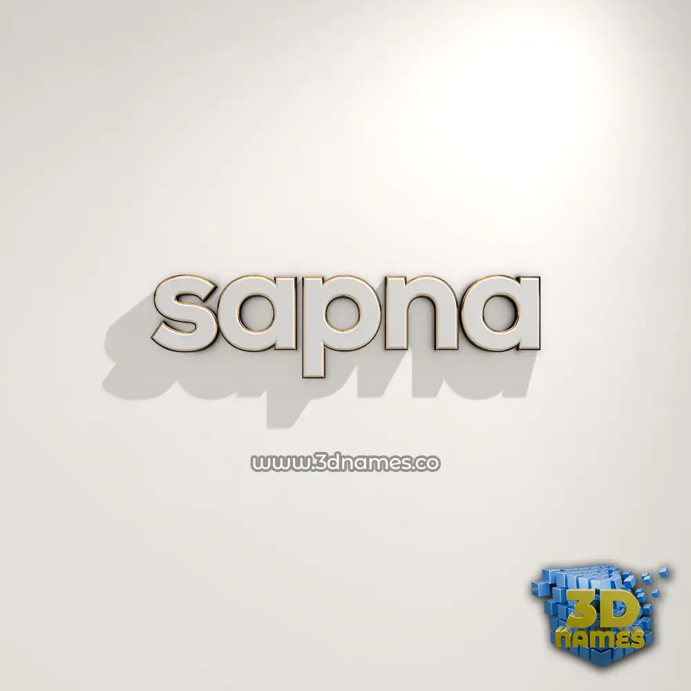 sapna in White Logo Warm style - 3D name wallpaper