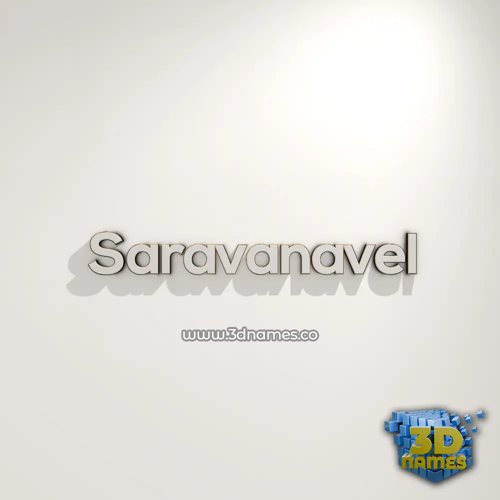 saravanavel in White Logo Warm style - 3D name wallpaper