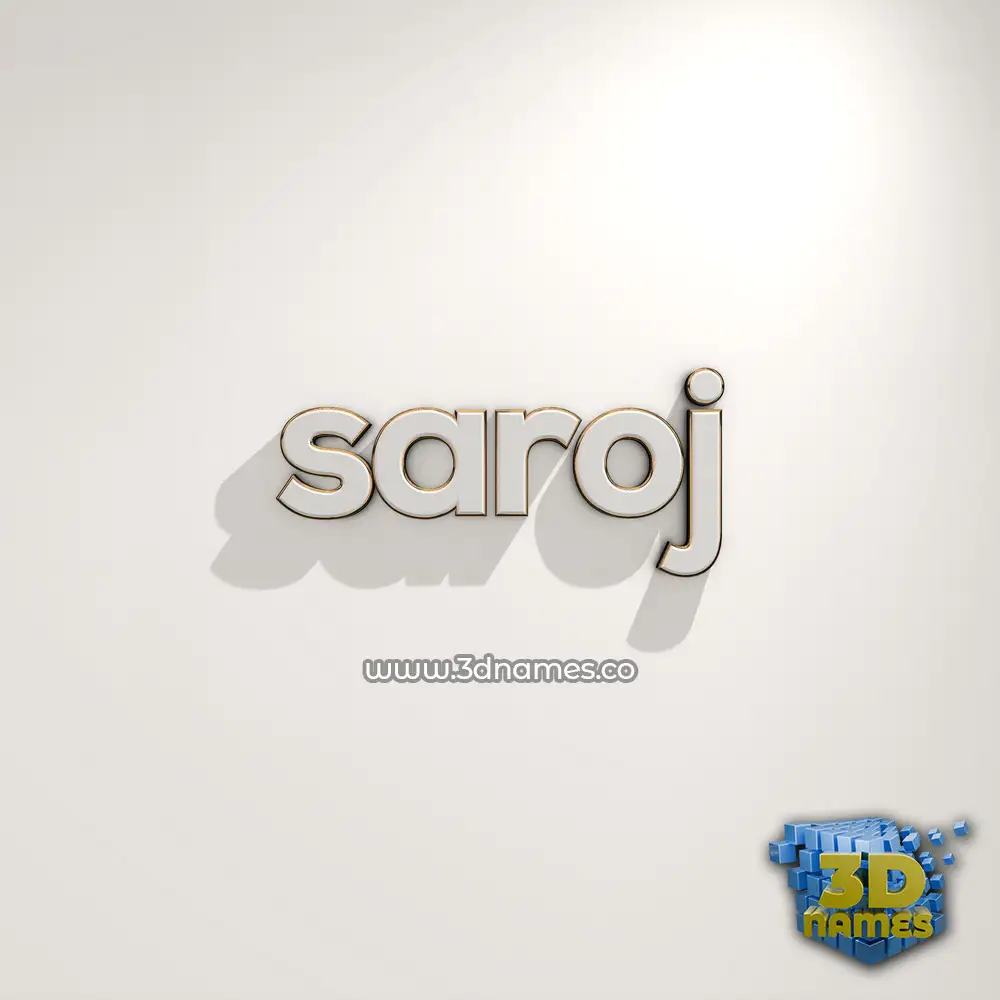 saroj in White Logo Warm style - 3D name wallpaper
