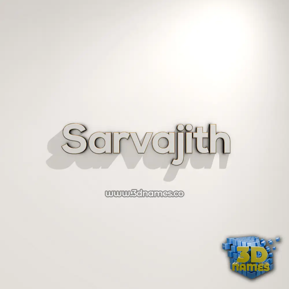 sarvajith in White Logo Warm style - 3D name wallpaper