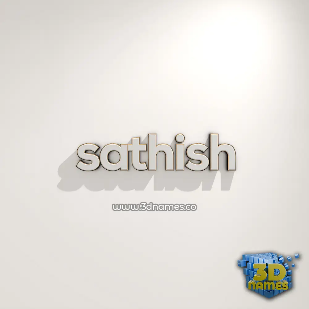 sathish in White Logo Warm style - 3D name wallpaper