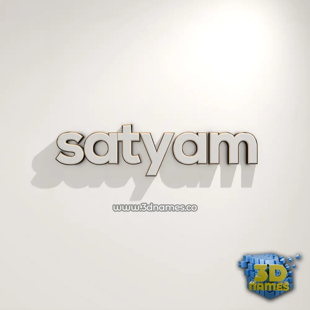 satyam in White Logo Warm style - 3D name wallpaper