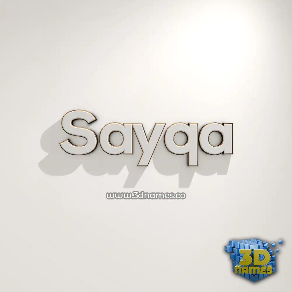 sayqa in White Logo Warm style - 3D name wallpaper