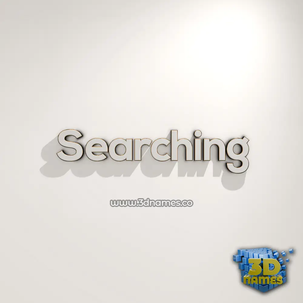 searching in White Logo Warm style - 3D name wallpaper