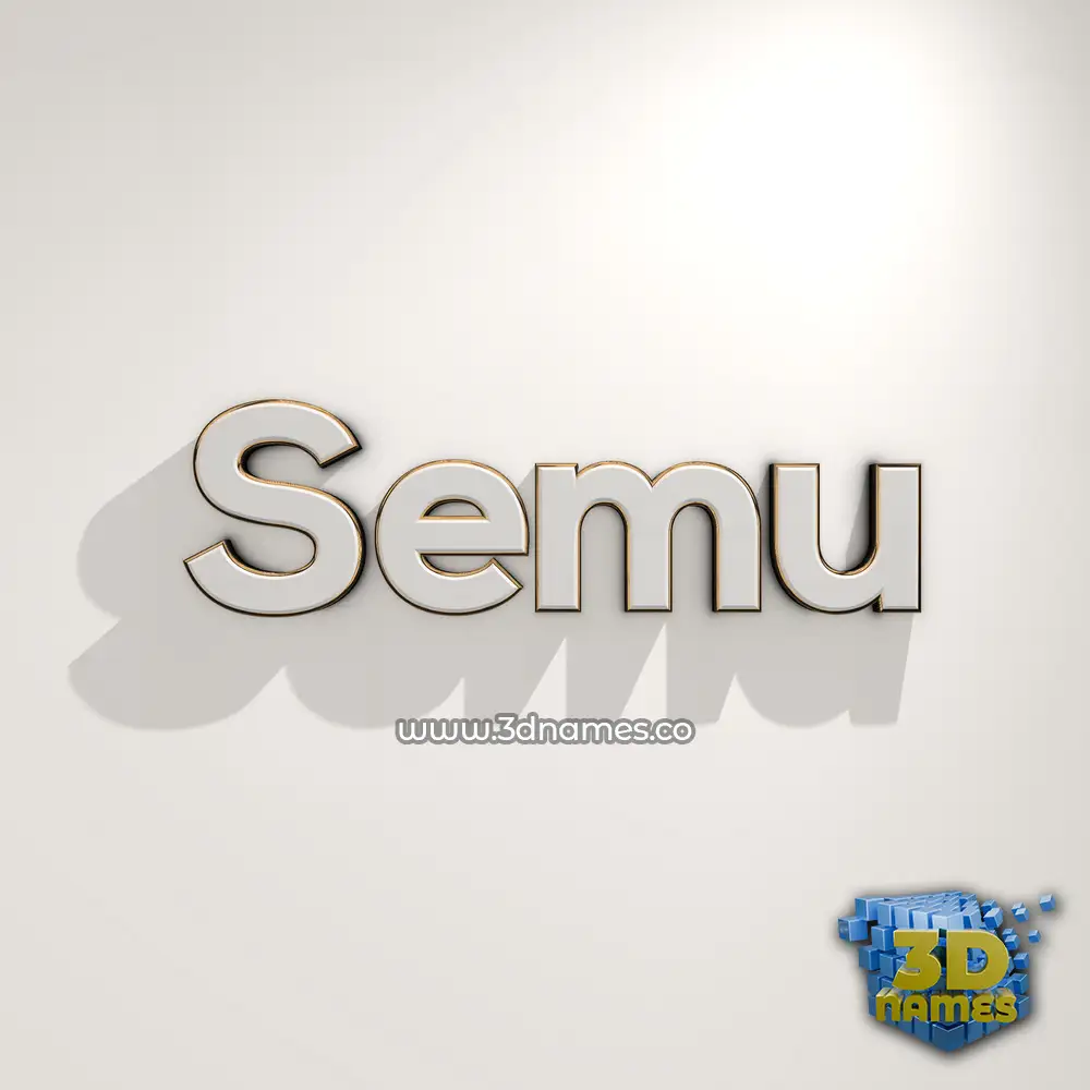 semu in White Logo Warm style - 3D name wallpaper