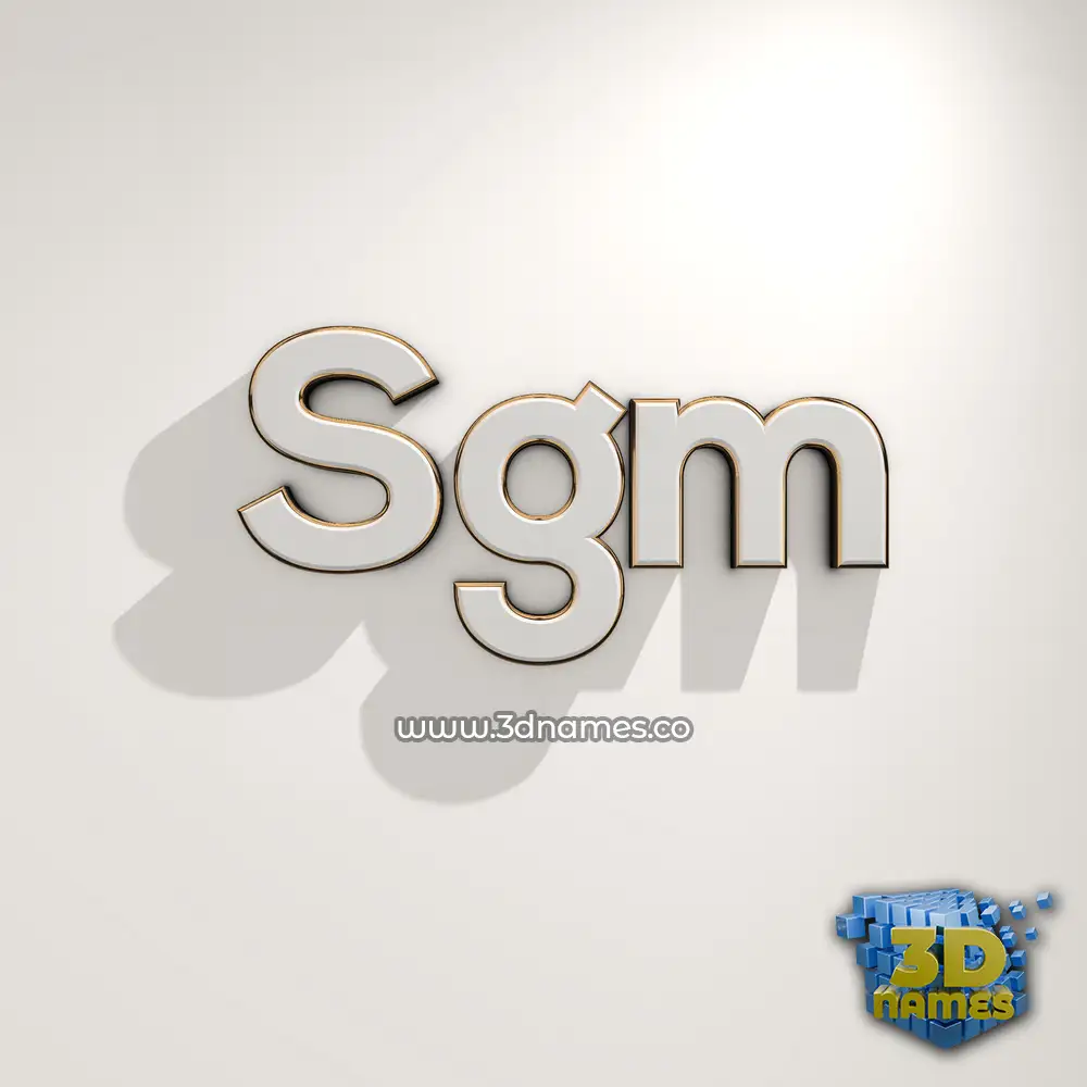 sgm in White Logo Warm style - 3D name wallpaper