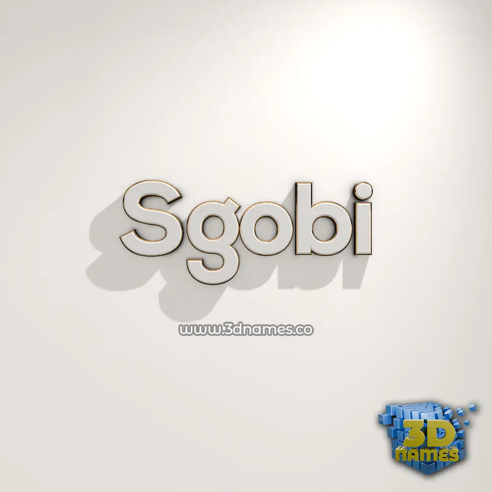 sgobi in White Logo Warm style - 3D name wallpaper