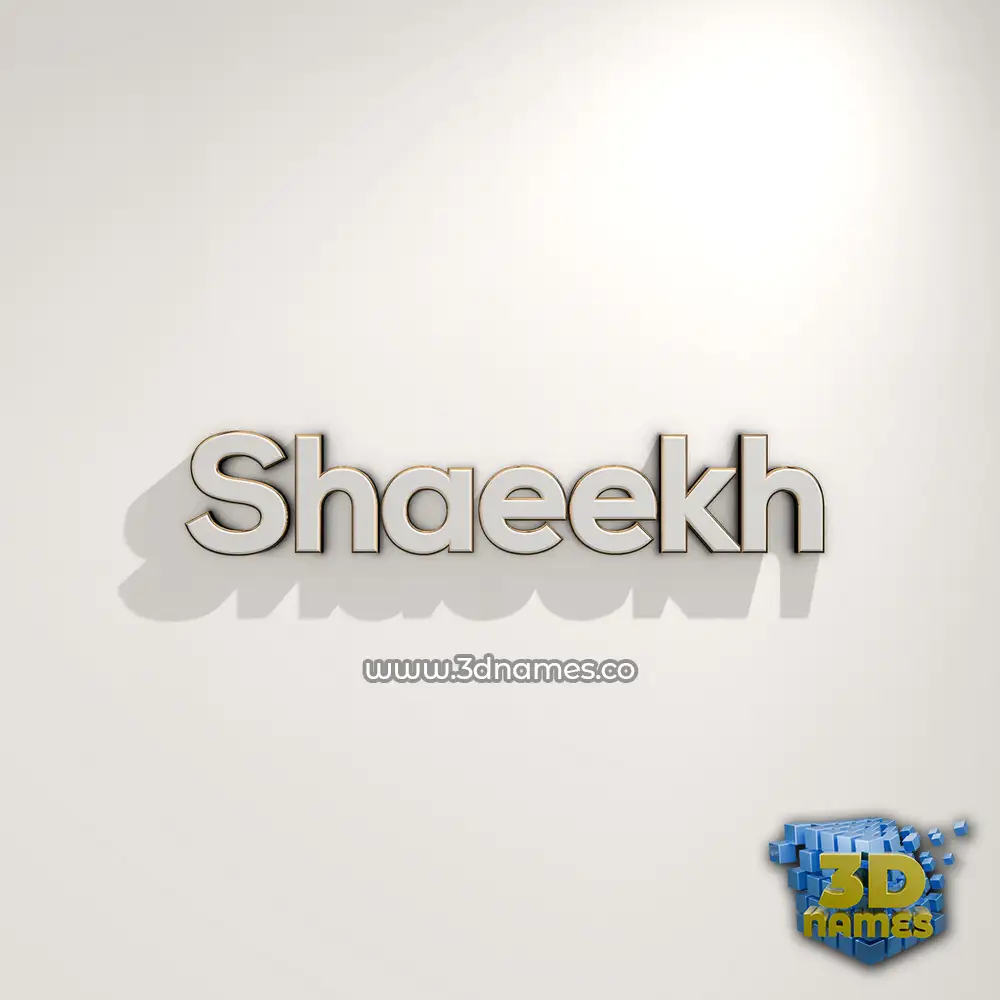 shaeekh in White Logo Warm style - 3D name wallpaper
