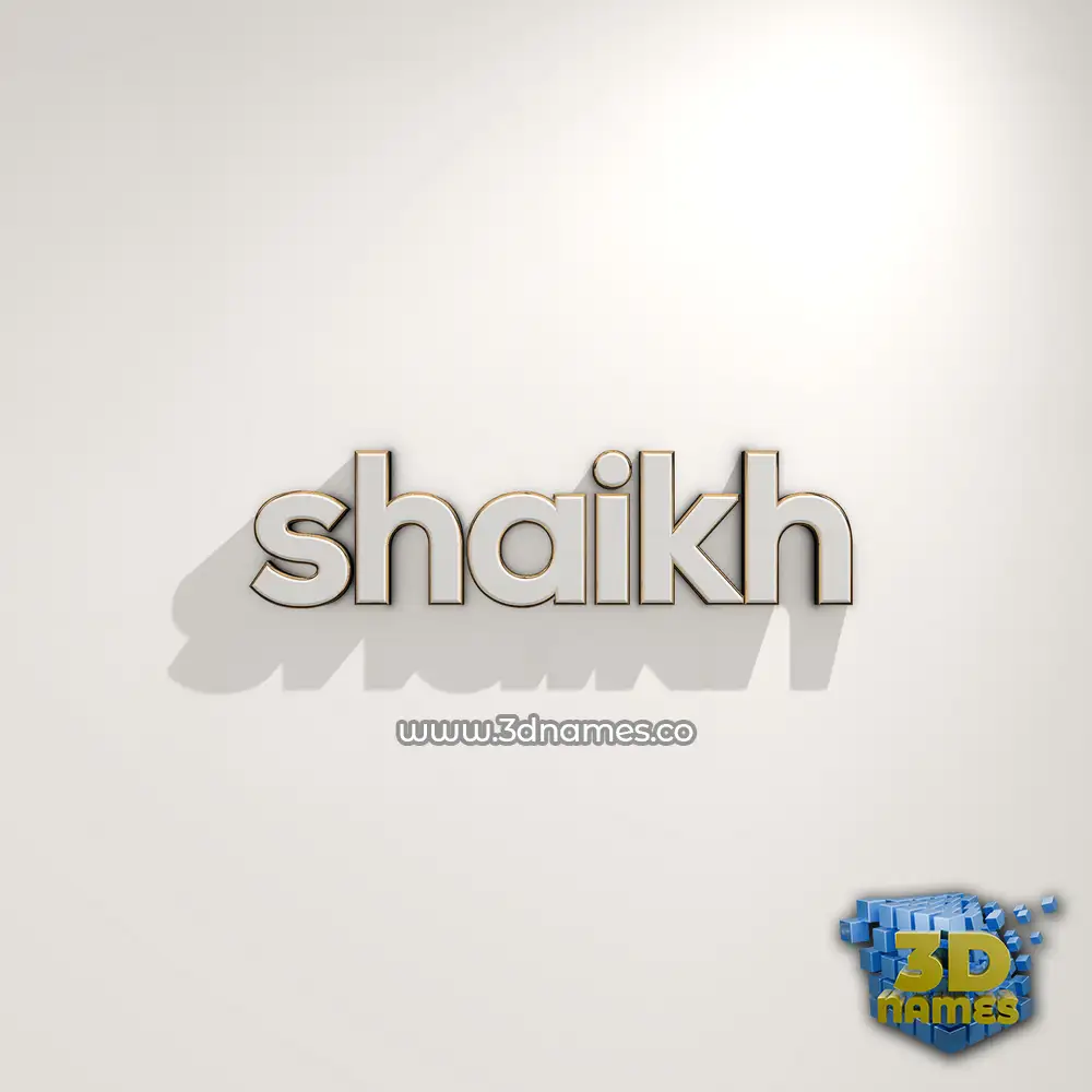 shaikh in White Logo Warm style - 3D name wallpaper