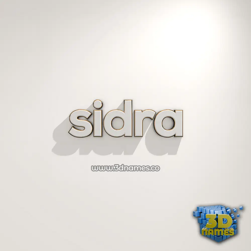 sidra in White Logo Warm style - 3D name wallpaper