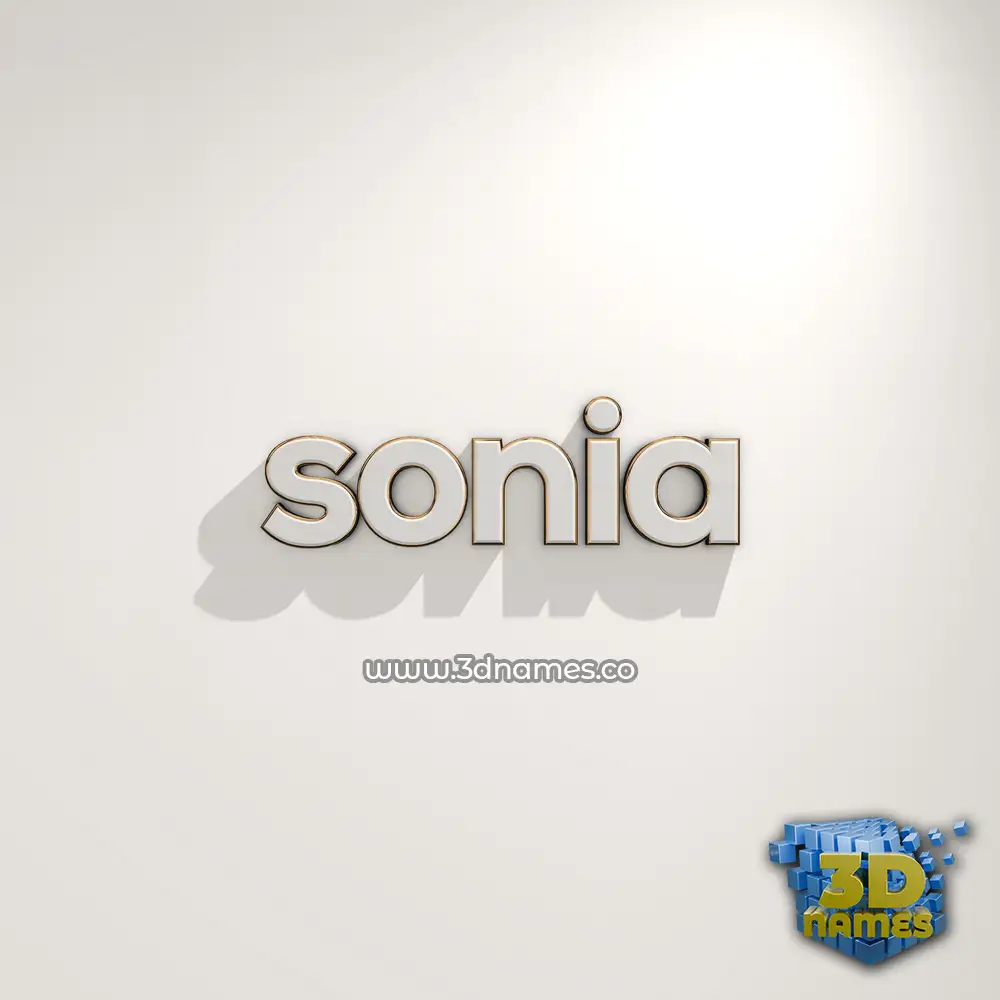 sonia in White Logo Warm style - 3D name wallpaper