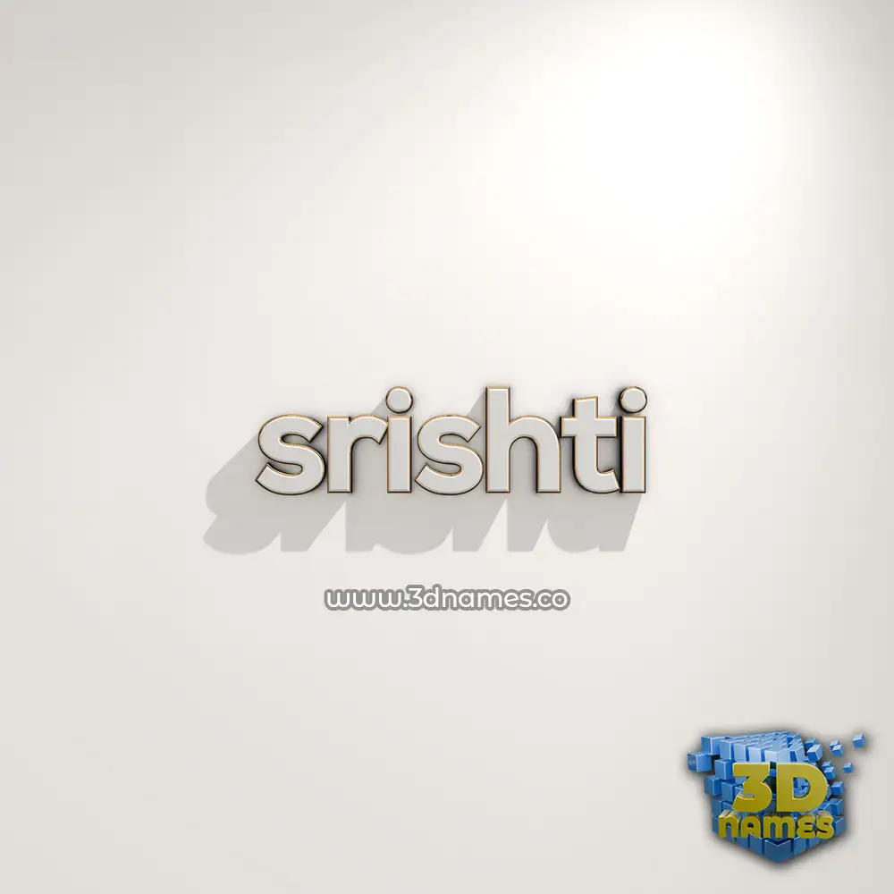 srishti in White Logo Warm style - 3D name wallpaper
