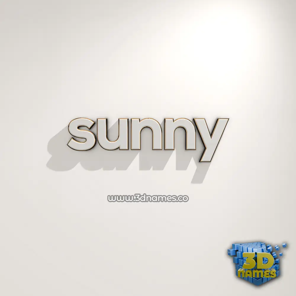 sunny in White Logo Warm style - 3D name wallpaper