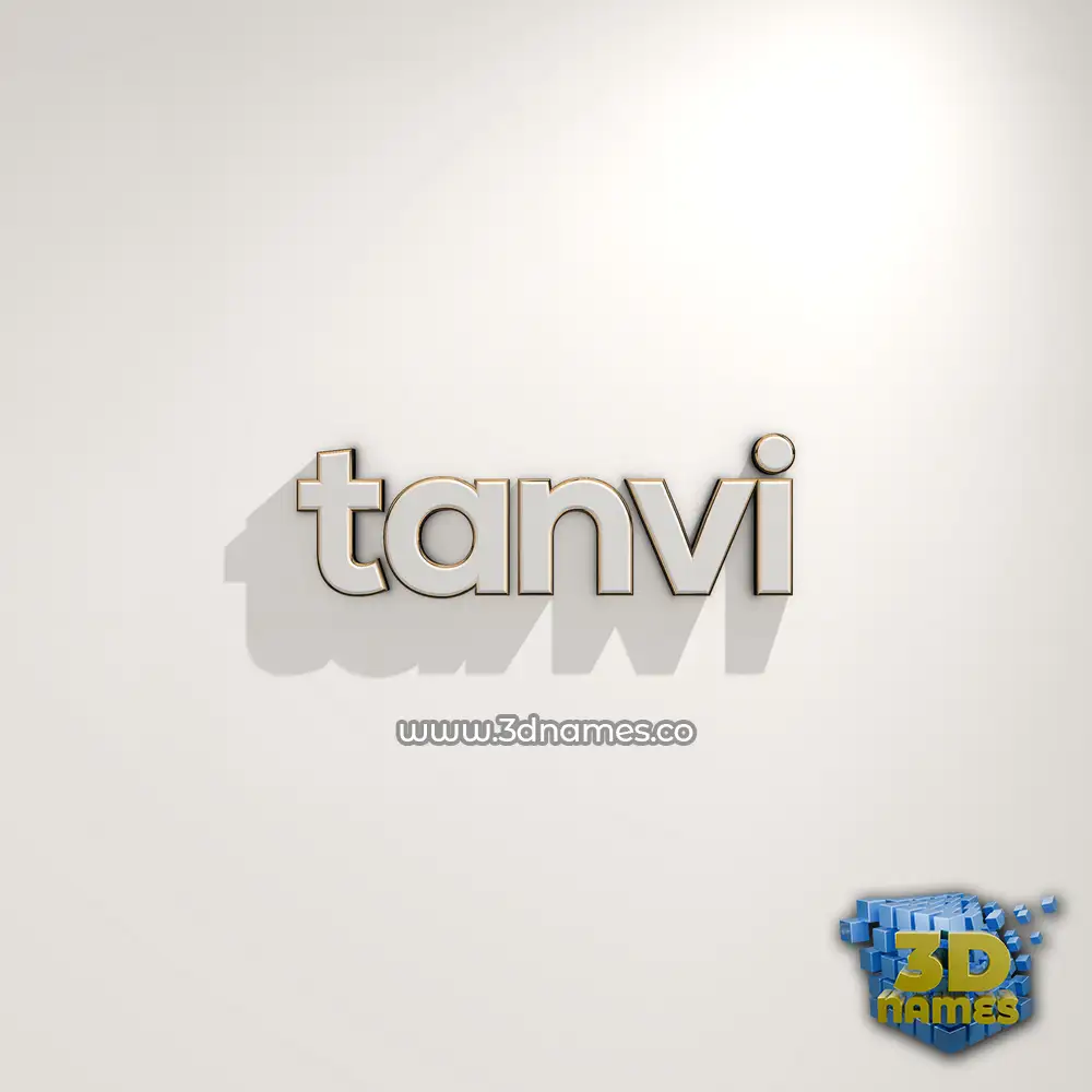 tanvi in White Logo Warm style - 3D name wallpaper