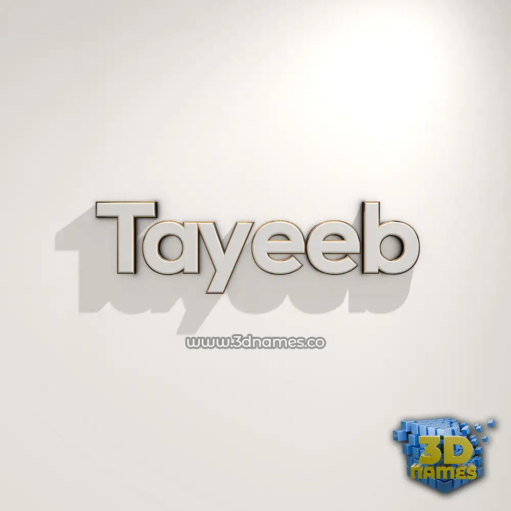 tayeeb in White Logo Warm style - 3D name wallpaper