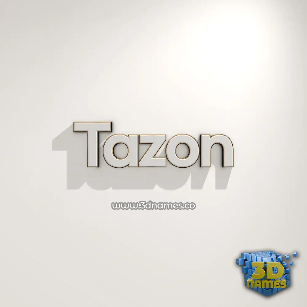 tazon in White Logo Warm style - 3D name wallpaper