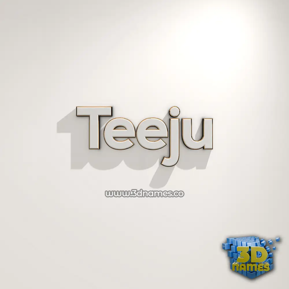 teeju in White Logo Warm style - 3D name wallpaper