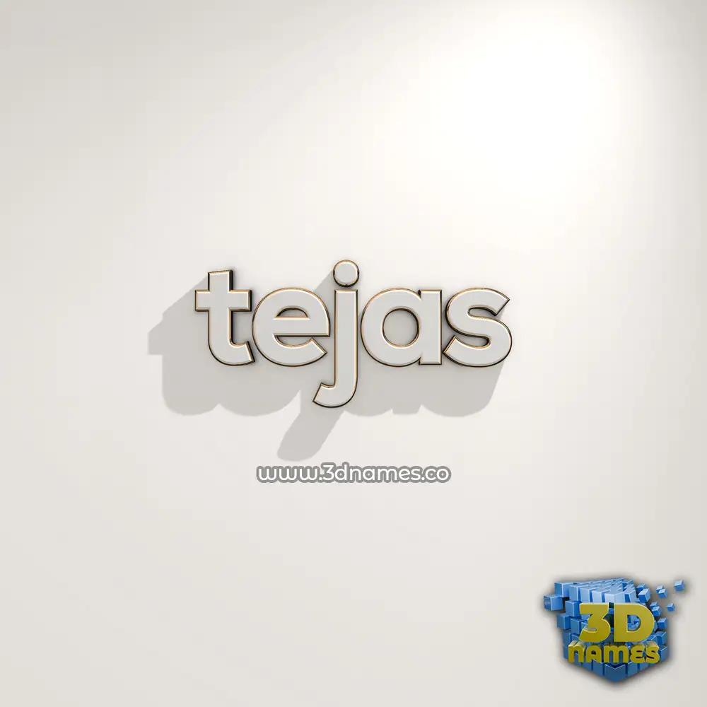 tejas in White Logo Warm style - 3D name wallpaper
