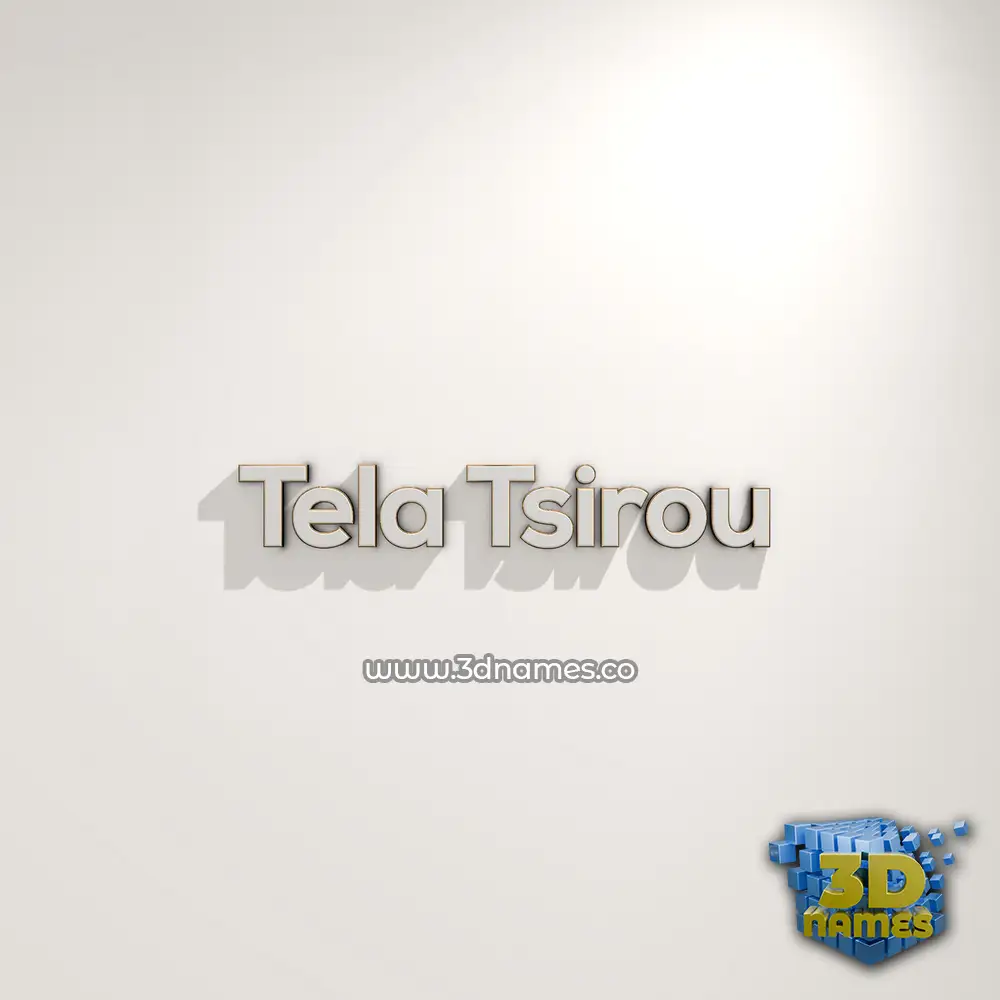 tela tsirou in White Logo Warm style - 3D name wallpaper