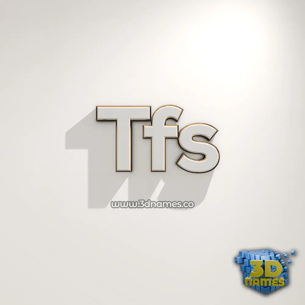tfs in White Logo Warm style - 3D name wallpaper