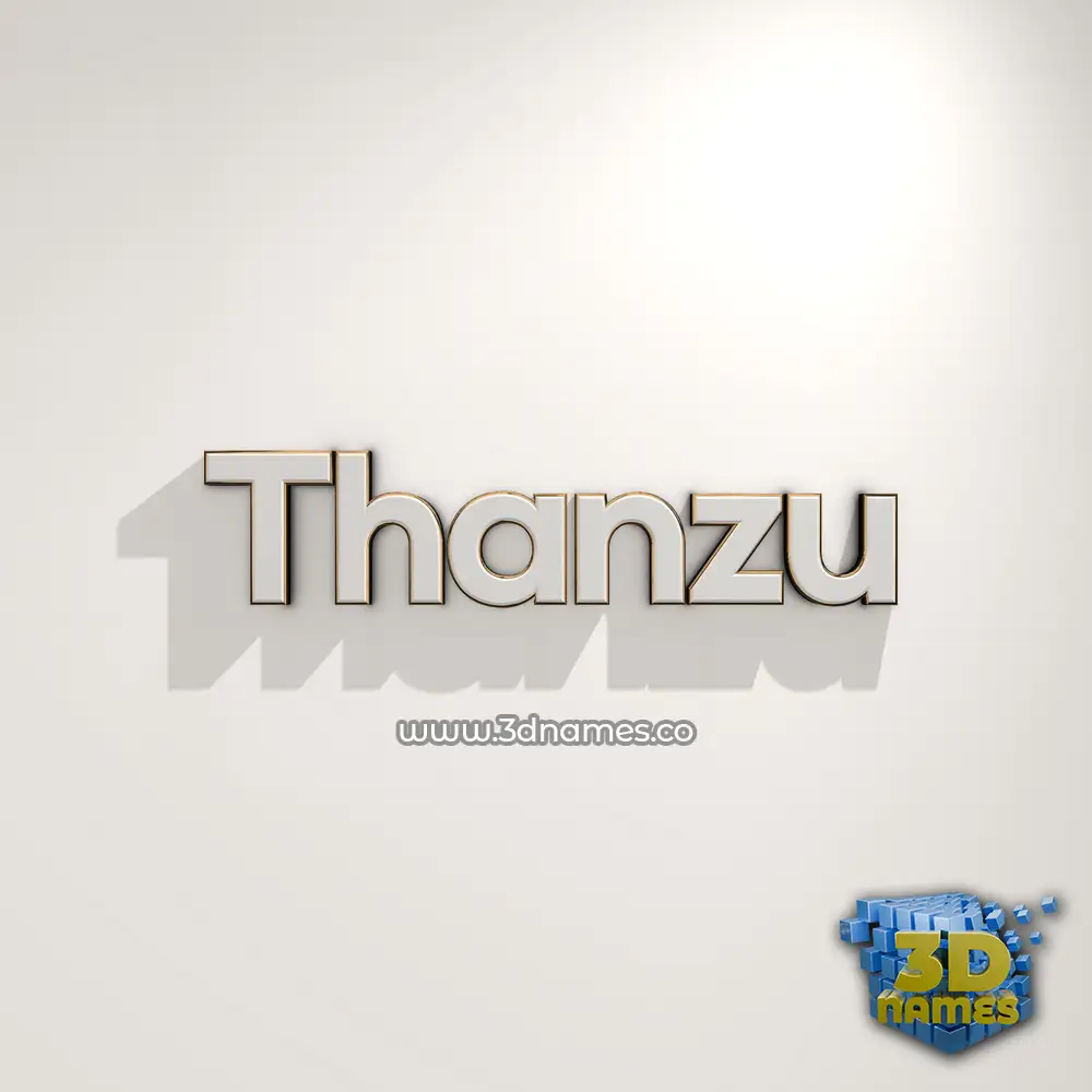 thanzu in White Logo Warm style - 3D name wallpaper