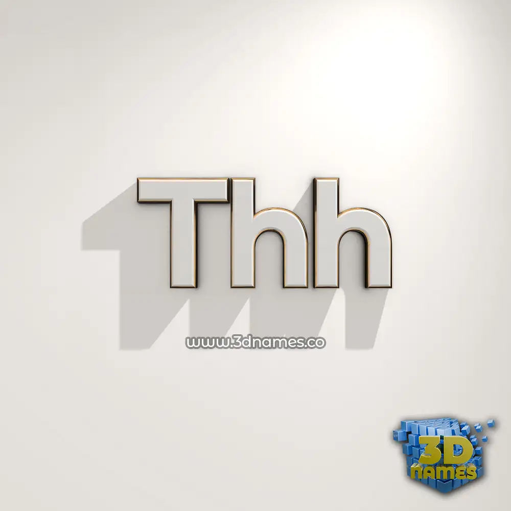 thh in White Logo Warm style - 3D name wallpaper
