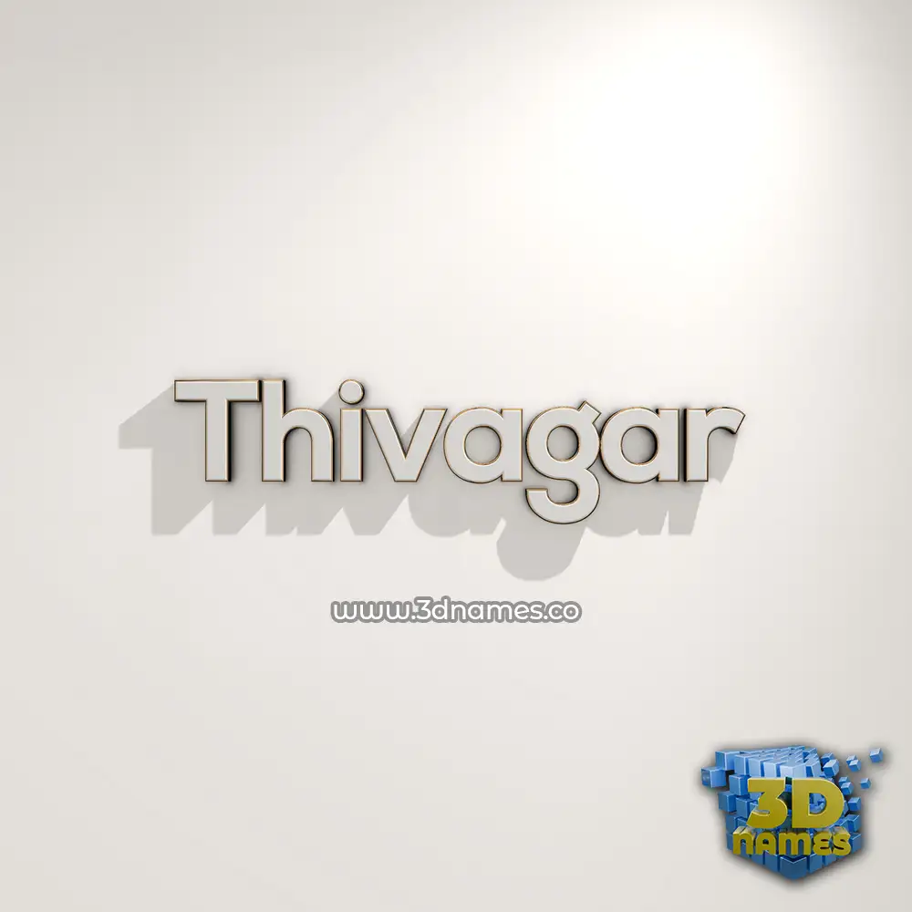 thivagar in White Logo Warm style - 3D name wallpaper