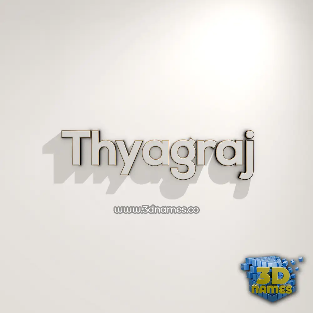 thyagraj in White Logo Warm style - 3D name wallpaper