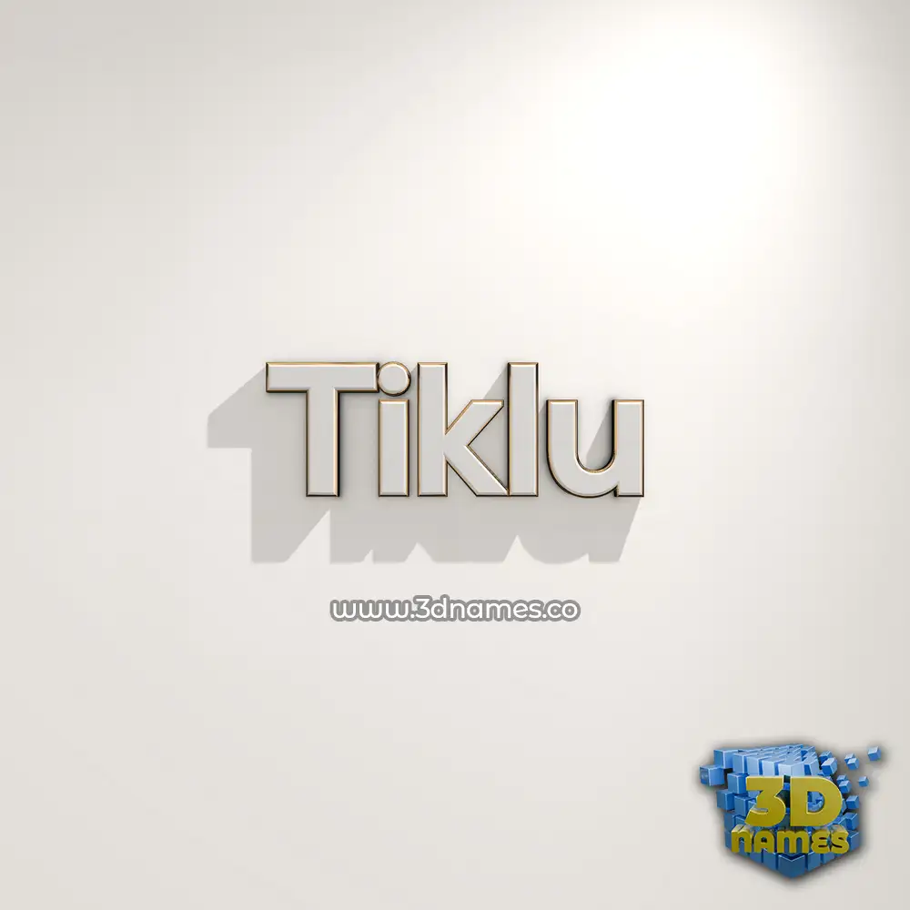tiklu in White Logo Warm style - 3D name wallpaper