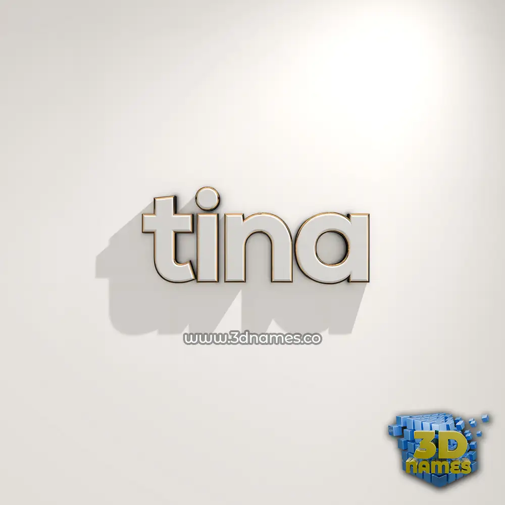 tina in White Logo Warm style - 3D name wallpaper