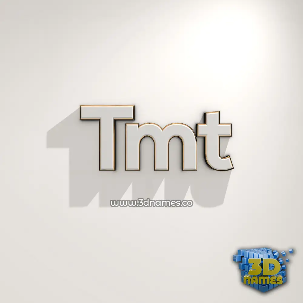 tmt in White Logo Warm style - 3D name wallpaper
