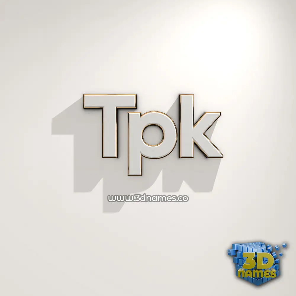 tpk in White Logo Warm style - 3D name wallpaper